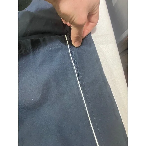 Nike Mens XXL Navy Blue Track Pants White Piping Mesh Lined Zipper Cuffs RN56323 - Picture 7 of 9